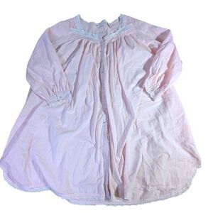 Eileen West Cotton Nightgown – L Pink Pintuck Lace Button Front READ